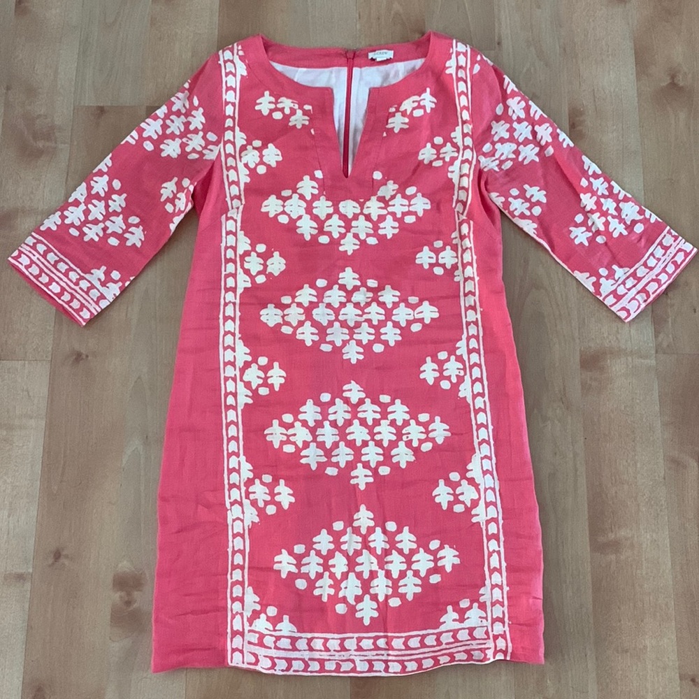 J. Crew Linen Pink Dress Size 2